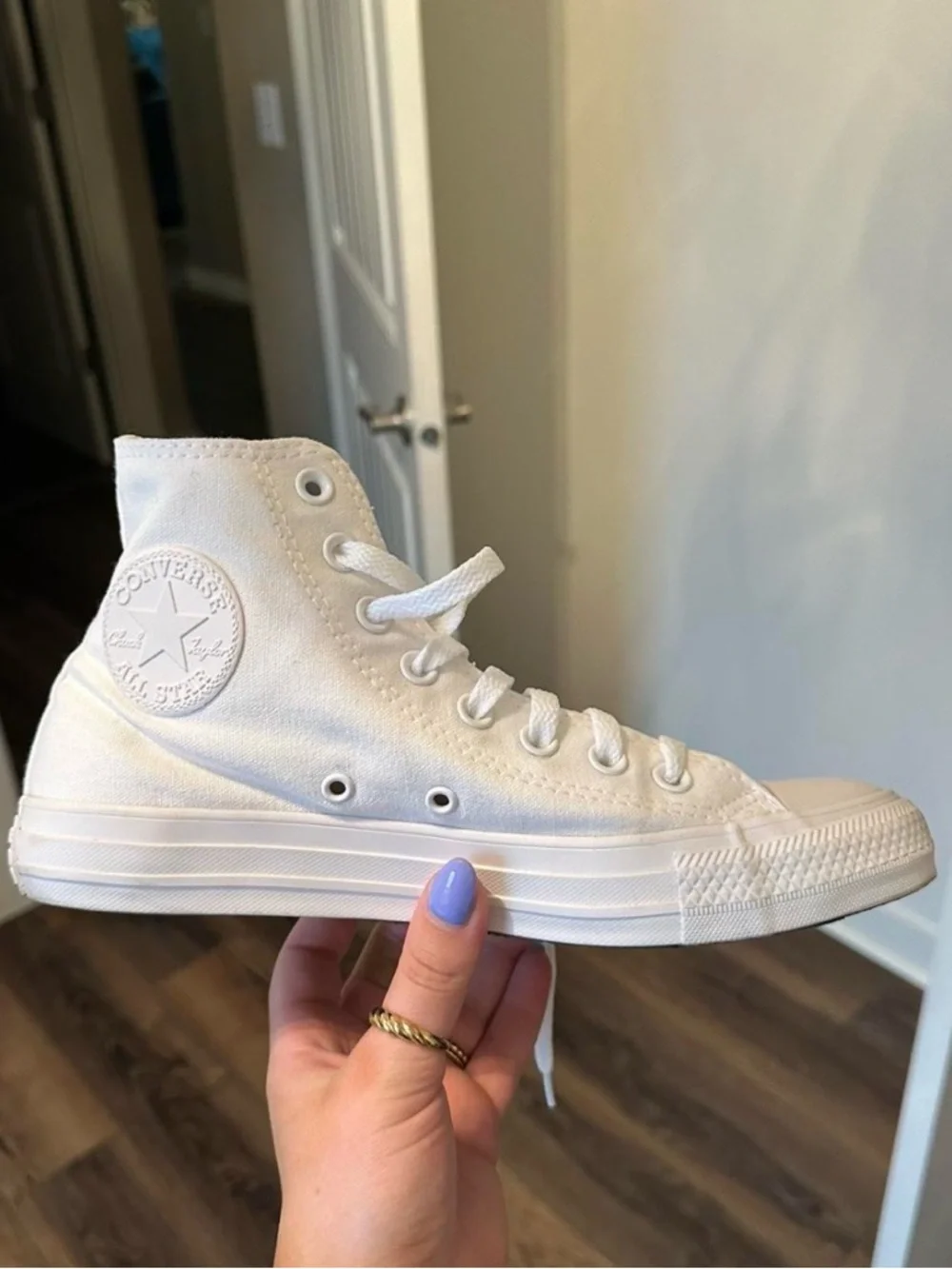 Converse High Top Canvas Sneakers - White - Picture 4 of 5
